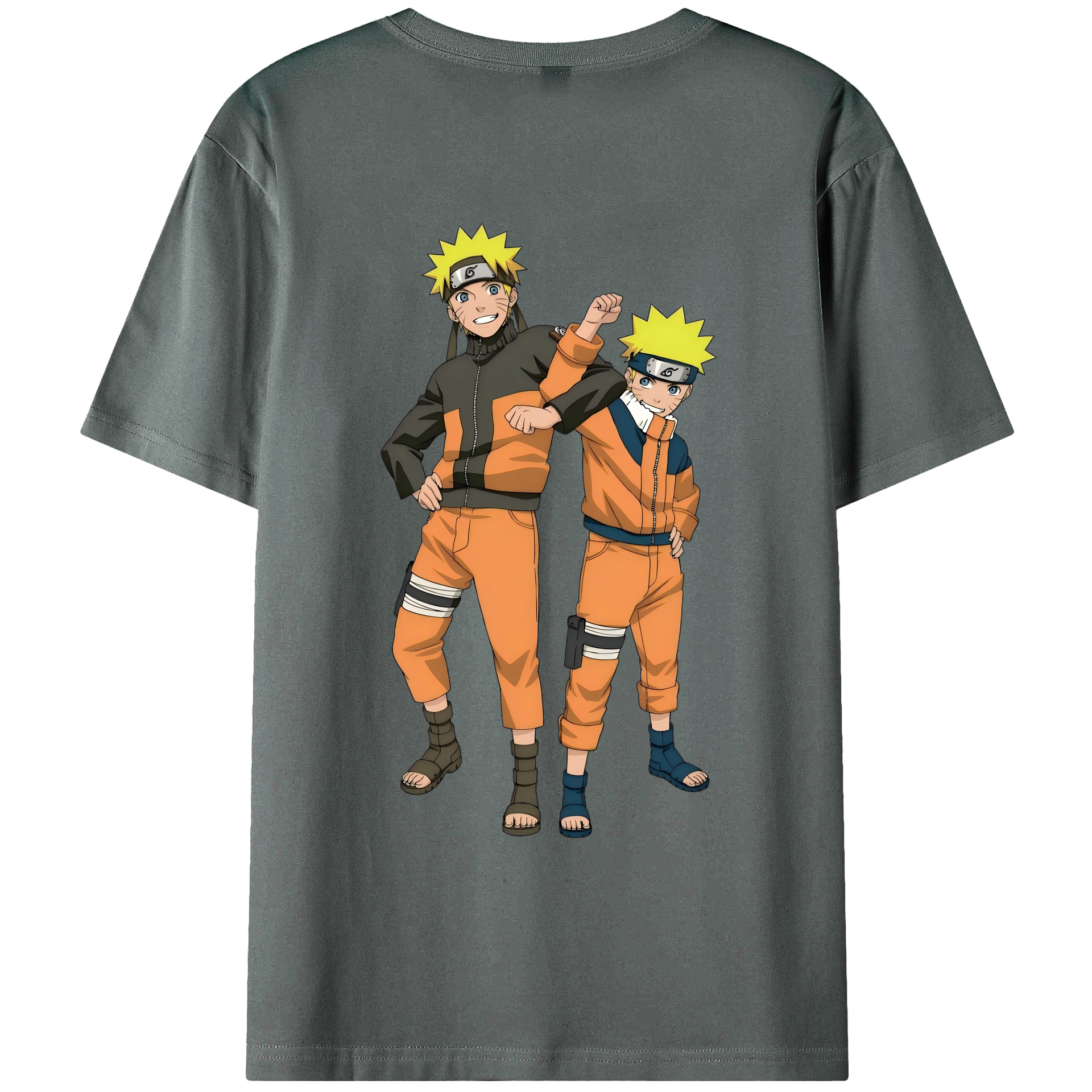 （画像用） NARUTO -ナルト- うずまき ナルト Uzumaki Naruto 綿100％ メンズ半袖Tシャツ（バックプリント） 通気性